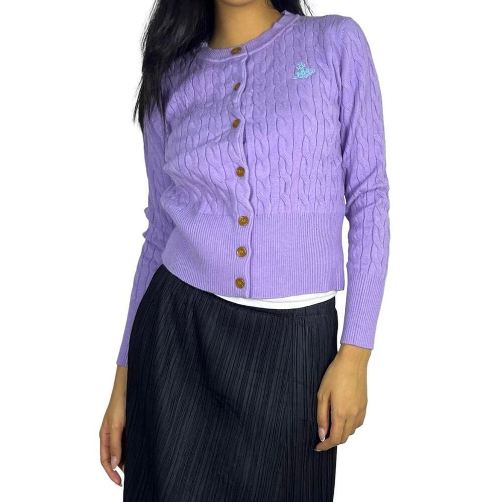 Vivienne Westwood Red Label Knit Cable Purple Cardigan
